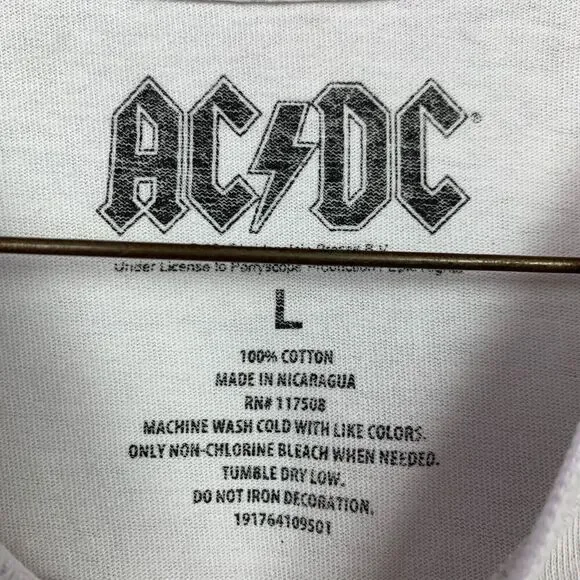 2017 ACDC Perryscope Graphic White Gray Black Tie Dye T-Shirt Large - Picture 3 of 6